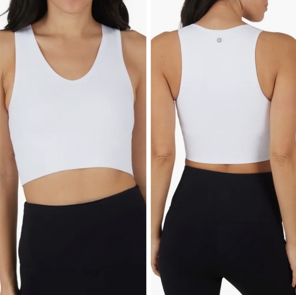 90 Degree by Reflex Flex For It Rib Seamless Highline Cropped Tank White XL NWT